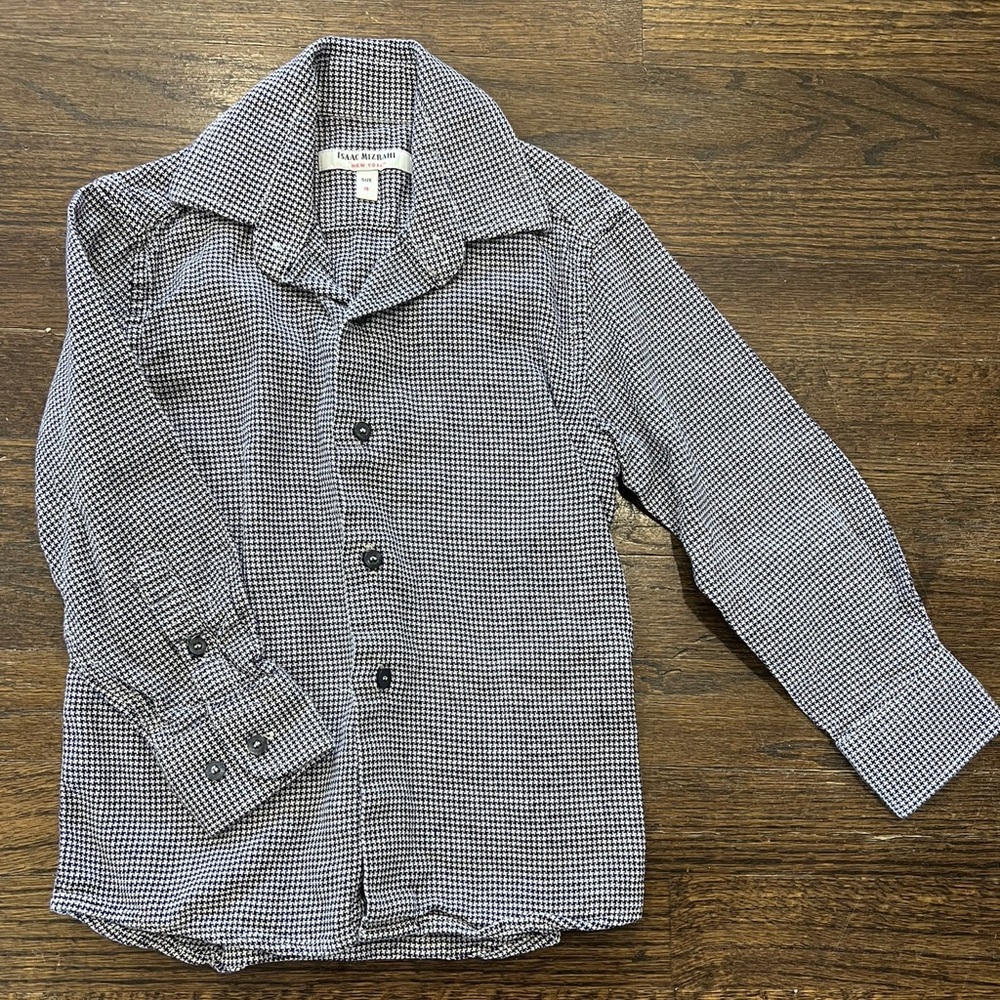 Isaac Mizrah Navy & White Button up shirt